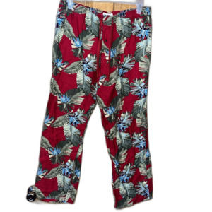 Tommy Bahama Men's L Pull On Lounge Cozy Red Tropical Beach Pajama Lounge Pants